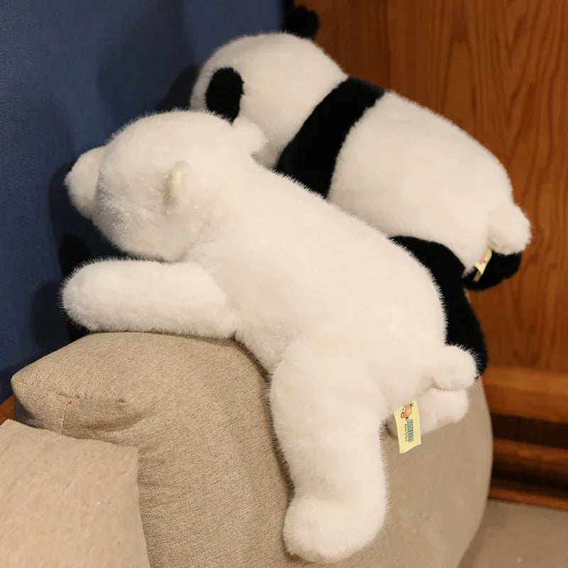 Kawaii Comfort Soft Animal Plush Throw Pillow Polar Bear Brown Bear Panda Lying on the Stuffed Animal Doll Pillow Decorate Room