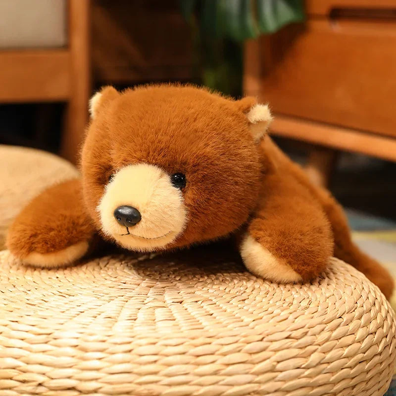Kawaii Comfort Soft Animal Plush Throw Pillow Polar Bear Brown Bear Panda Lying on the Stuffed Animal Doll Pillow Decorate Room